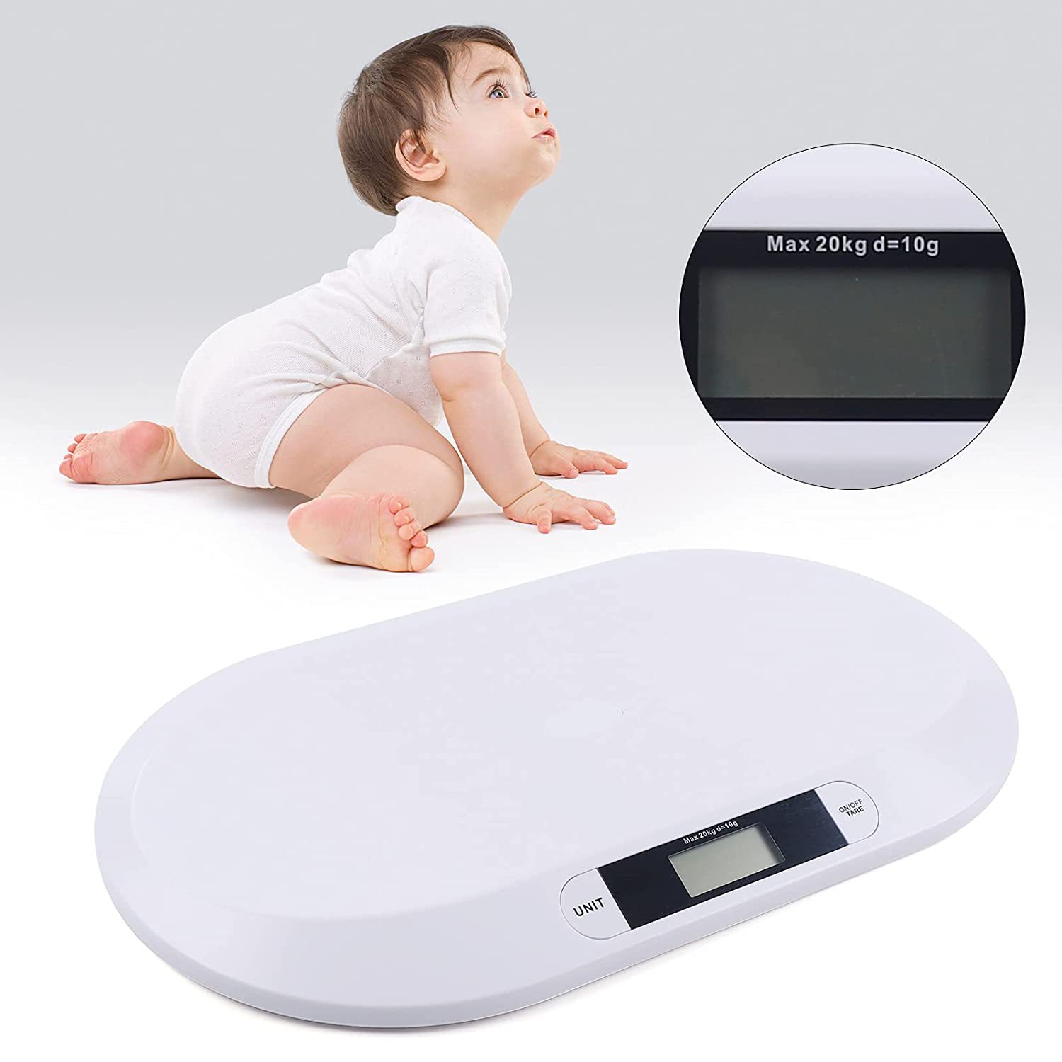 英文版20kg 迷你便携式婴儿体重秤电子健康秤 宠物秤体重秤水果秤