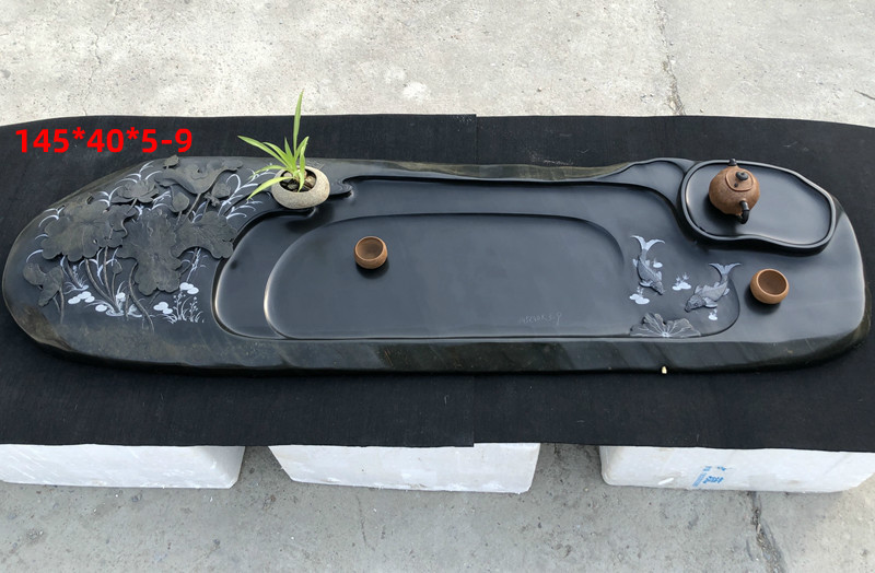 歙砚石头材料天然原石茶盘精品茶海创意个性休闲禅意简约时尚茶台