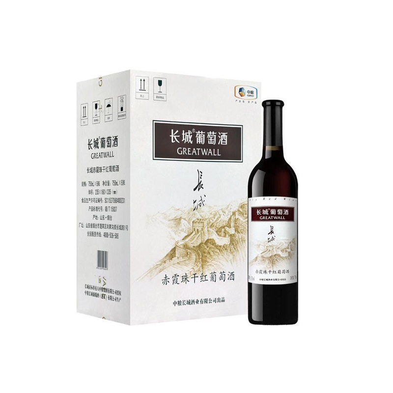 长城干红葡萄酒长城赤霞珠干红葡萄酒整箱6瓶*750ml原箱发货送礼