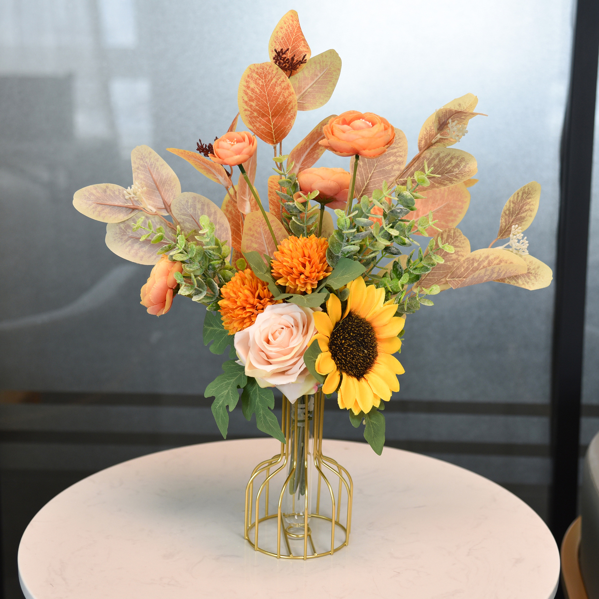 仿真花束花瓶摆件06客厅茶几电视墙花艺摆设卧室装饰向日葵花束