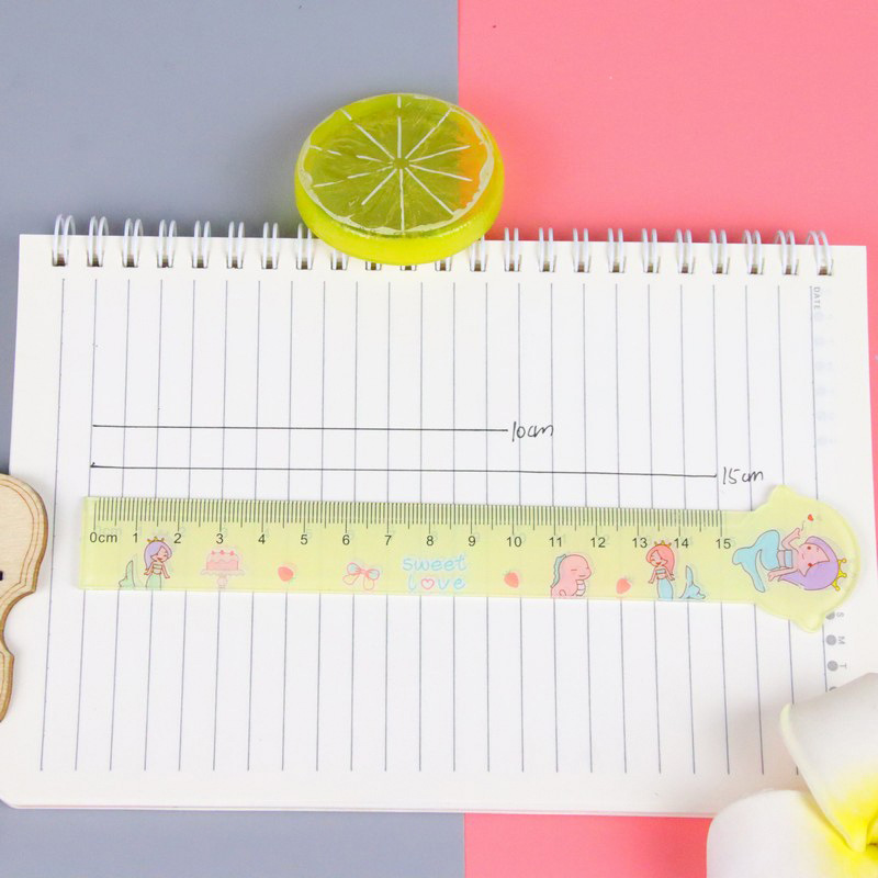 Cartoon Shaped Ruler Drawing Measuring Tool Student Ruler 15cm a Scale Children Gift Transparent Plastic Ruler