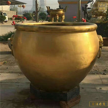 铸铜故宫铜大缸制作平口圆肚铜缸装饰品仿古铜大缸摆件批发