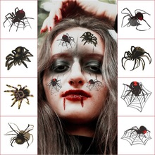 跨境一套40张蜘蛛纹身贴万圣节纹身贴纸customize一次性临时脸贴