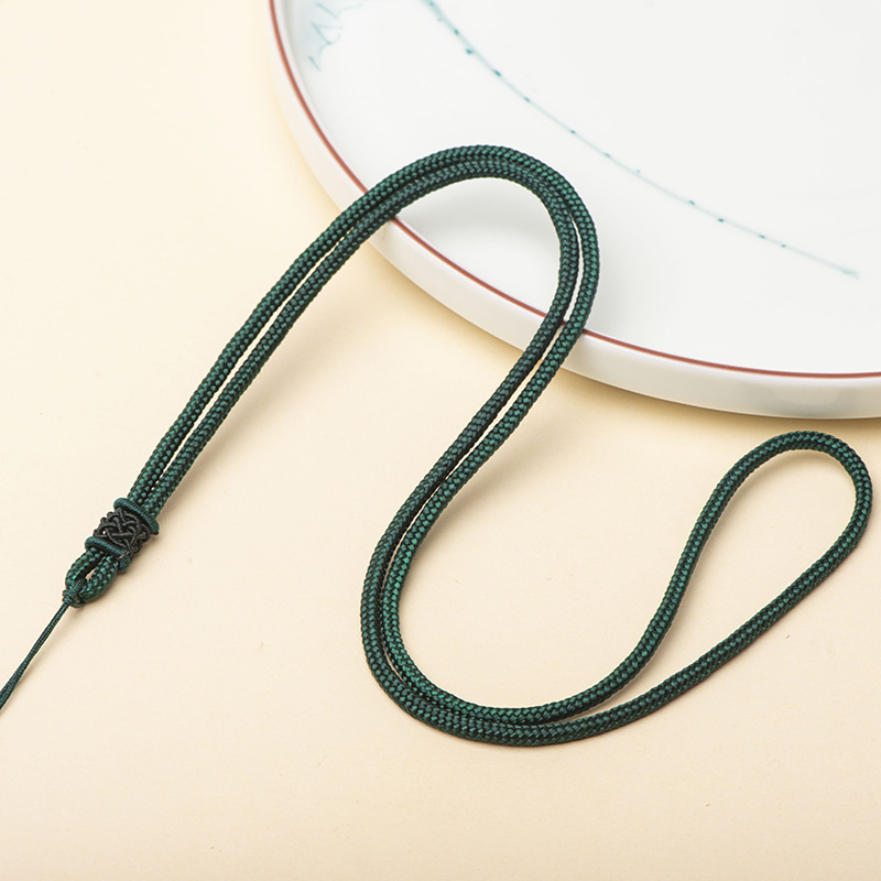 3mm手工编织菠萝扣素绳项链绳翡翠玛瑙玉坠吊坠挂绳套