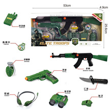 跨境儿童军事套装组合玩具 仿真望眼镜手枪cos吃鸡塑料玩具批发