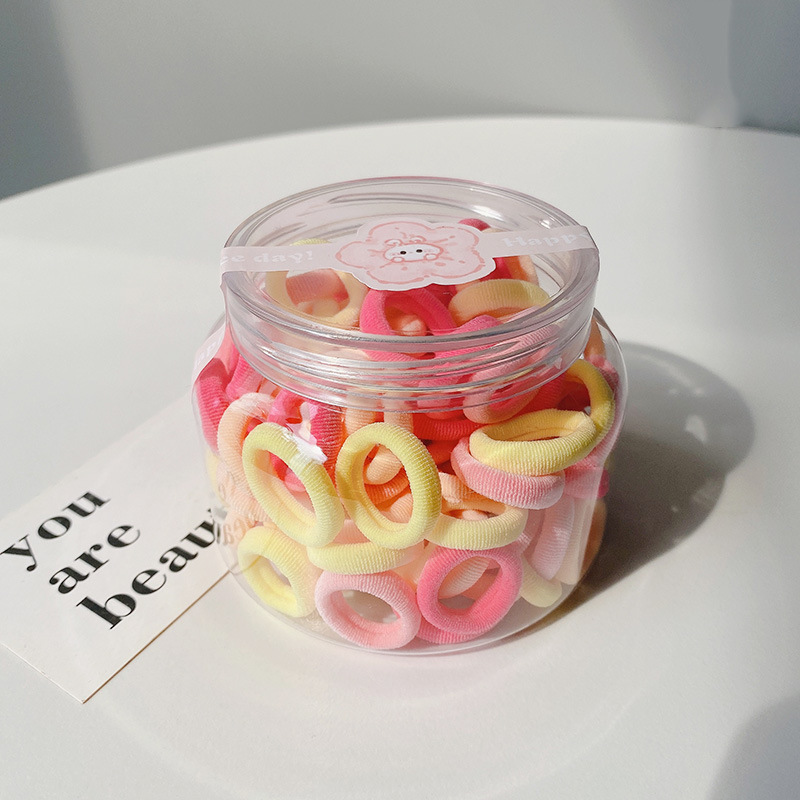 Children's Towel Ring Hair Band Girls' Hair Tie Thumb Rubber Band Baby High Elastic Color Canned Rubber Band Hair Accessories