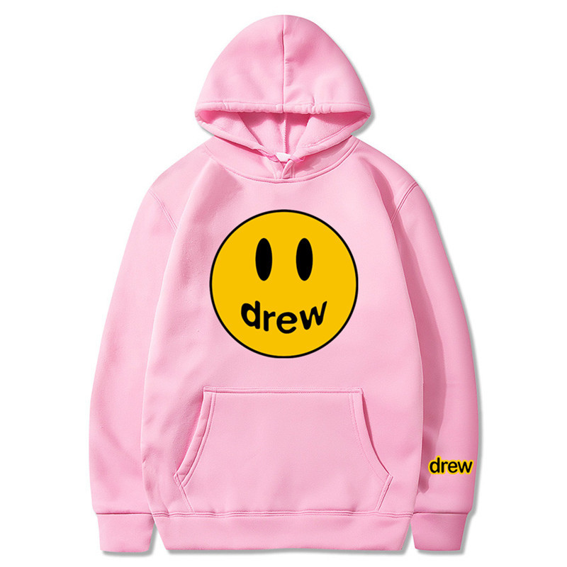 秋冬款跨境男装加绒连帽卫衣贾斯汀比伯同款drew笑脸卫衣-阿里巴巴