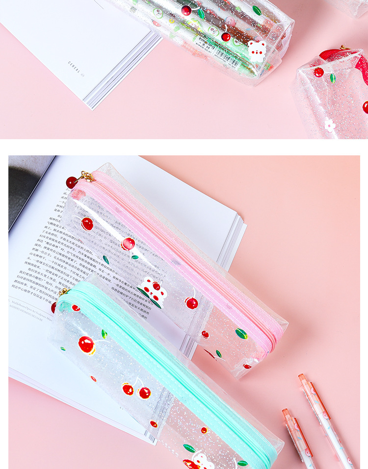 摩克透明磨砂大容量笔袋韩国创意笔袋小清新可爱简约女学生文具盒