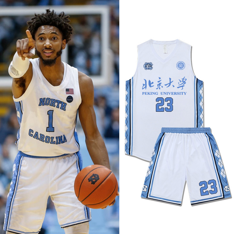 篮球服套装男美式球衣比赛训练队服北卡蓝大学高中生ncaa蓝球衣