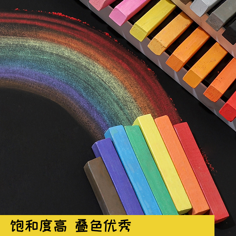 Painted Color Chalk 24 Color 12 Color Toner Stick Hand Painted Color Chalk Hair Dyeing Stick Blackboard Newspaper Pastel Brush