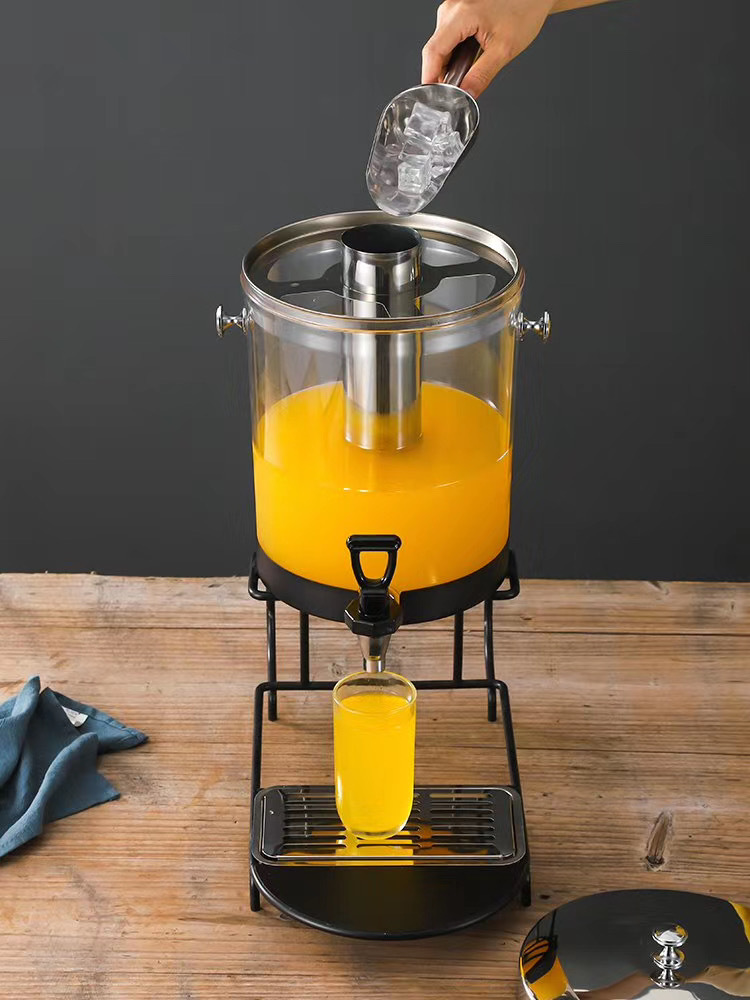 商用果汁鼎食堂餐厅不锈钢u型饮料机加厚pc果汁桶饮品设备