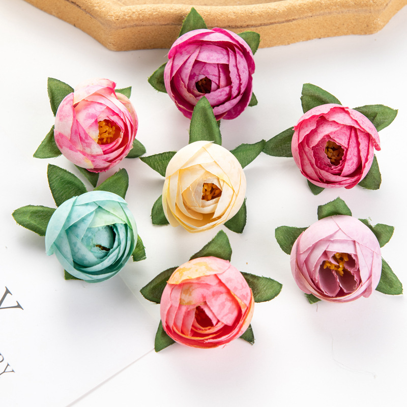 仿真小茶苞 喜糖盒装饰配件 diy花环手环材料手工小花头饰工艺花