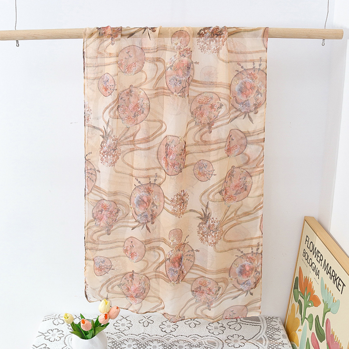 Hot Selling Hot Stamping Cotton Linen Printed Scarf Breathable Material Vintage Silk Scarf Women's Shawl