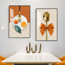 现代轻奢餐厅装饰画酒杯大气饭厅歺厅两联挂画客厅餐桌背景墙壁画