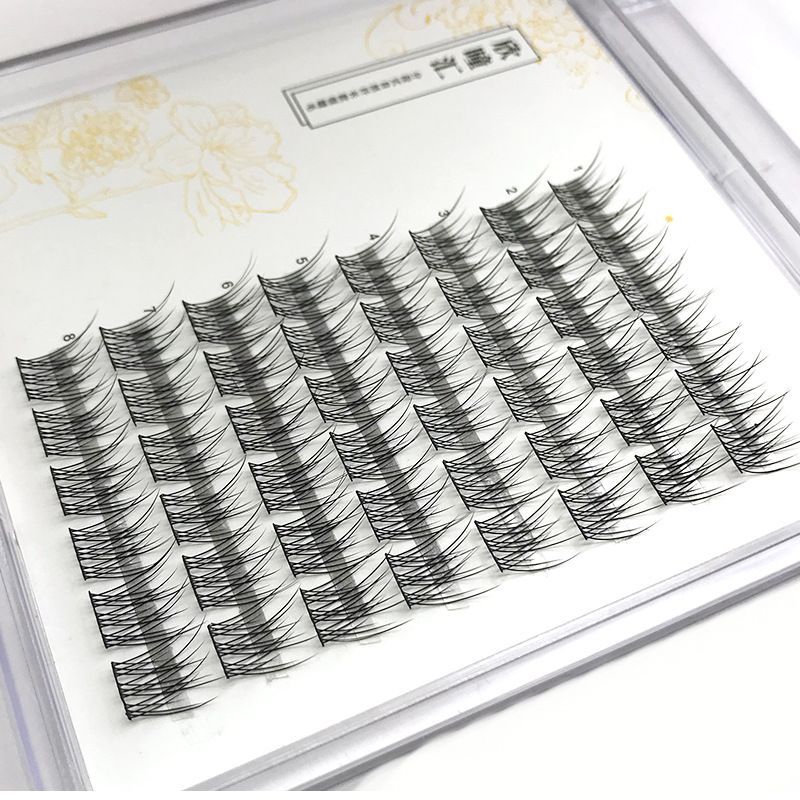 Large Capacity Segmented 8-Row Fine Stem False Eyelashes Self-Grafting Handmade Long and Comfortable No Makeup Nude Makeup Spot