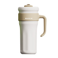 1200ml Large Capacity Good-looking Vacuum Cup Portable Thermal Insulation Cold Preservation Giant Water Cup Straw Coffee Cup