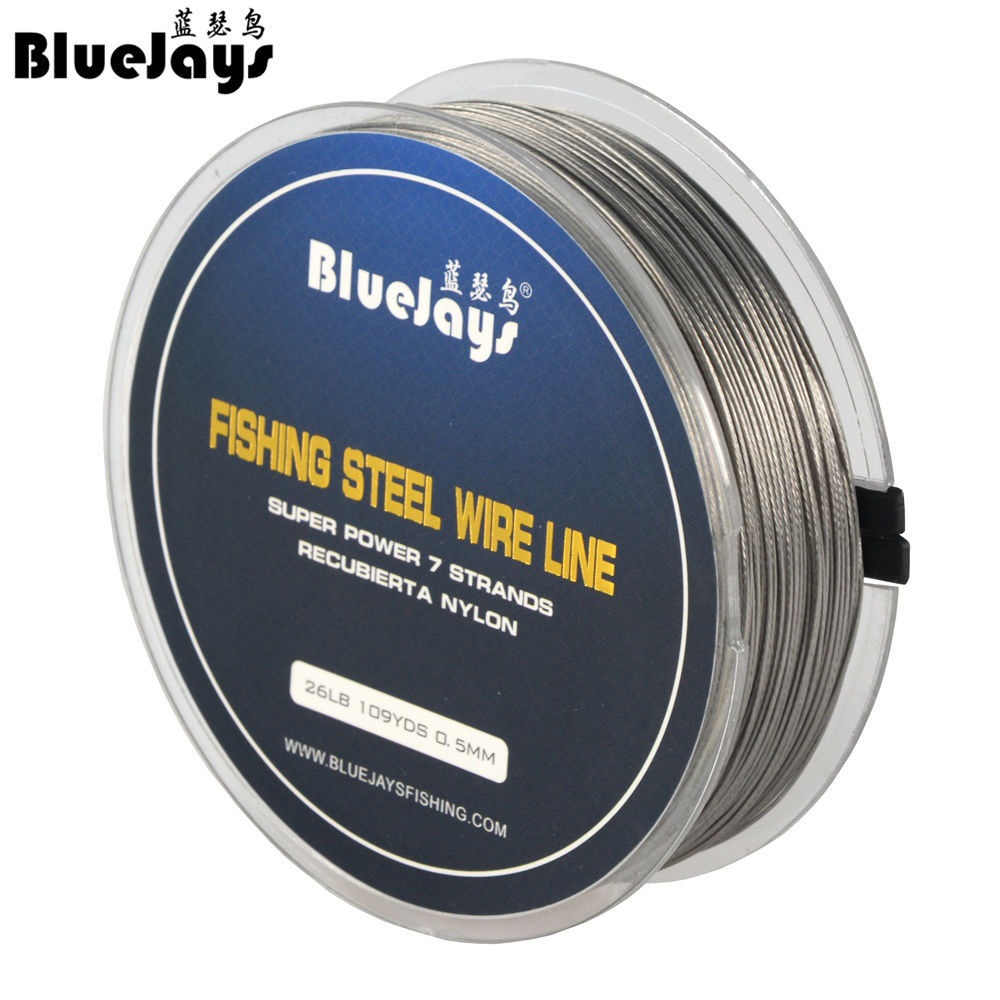 100米海钓钢丝线 钓鱼线不绣钢丝线 耐磨防咬钓鱼线前导渔线包邮
