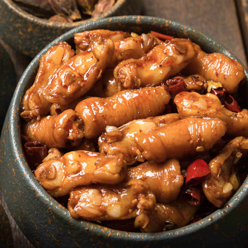 麻辣卤鸡脚筋无骨即食肉类熟零食120g