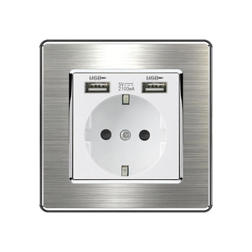 跨境外贸欧式插座86型德标16a法式丹麦欧洲韩国usb c充电开关插座