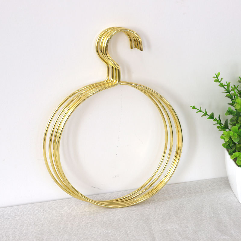 Creative Nordic round Scarf Rack Tie Towel Underwear Hanger Rose Gold Simple Iron Scarf Hanger