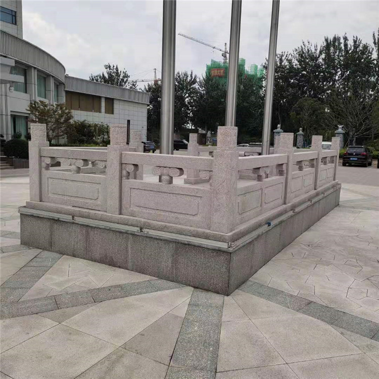 花岗岩汉白玉石雕护栏 石雕栏板护栏旗台栏杆