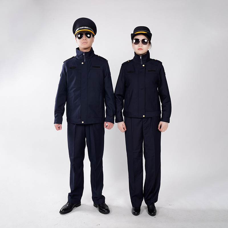 厂家批发新款保安服春秋夹克拉链套装 西服套装-阿里巴巴