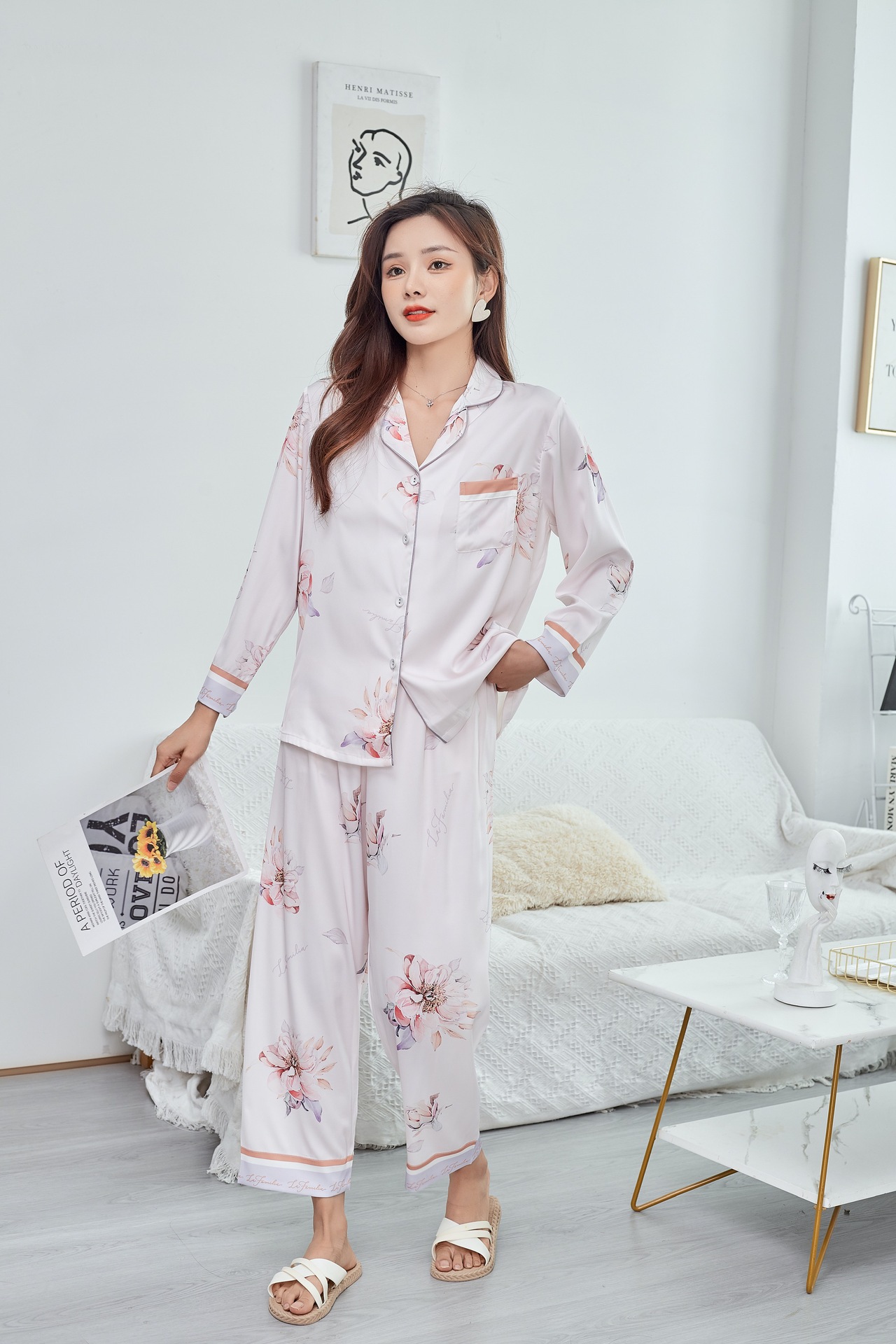100真丝睡衣图片