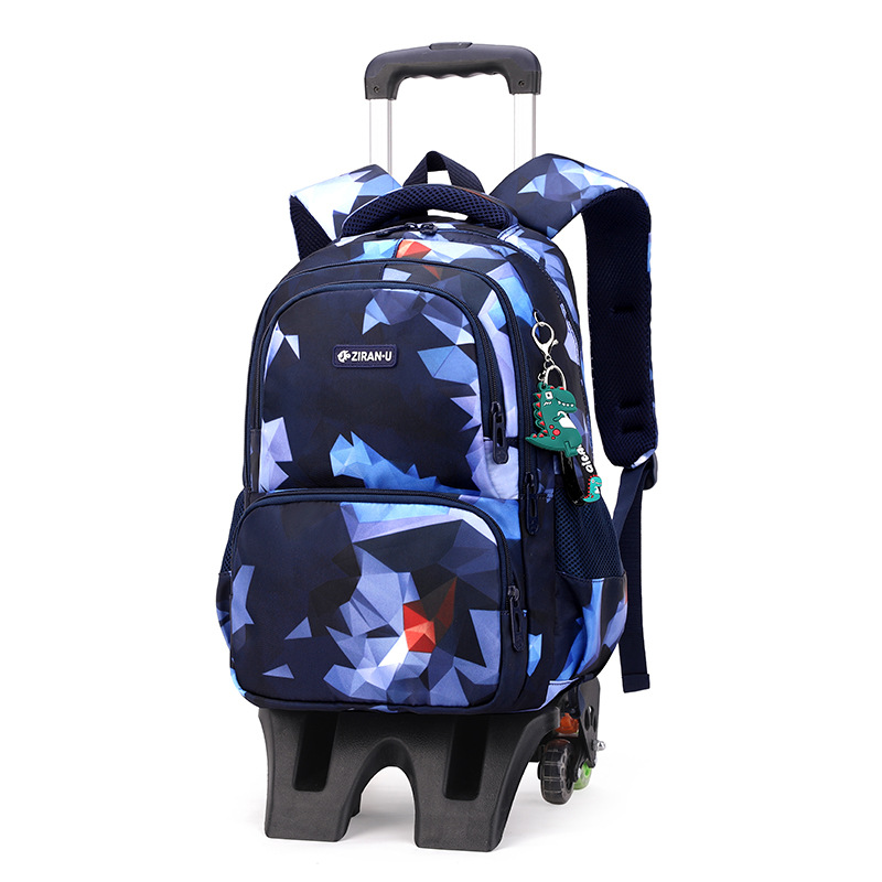 Natural Fish New Trolley Schoolbag Three-Piece Set Primary School Student Male and Female Large Capacity Fashion Backpack Hot Sale