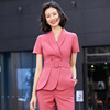 Business Suits Skirt suit 2021 summer Korean Edition fashion Self cultivation Short sleeved suit Clerk hotel Jewellery coverall