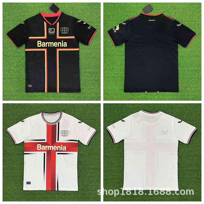 24-25勒沃库森纪念版球衣单件短袖上衣球迷版足球服t恤比赛训练服