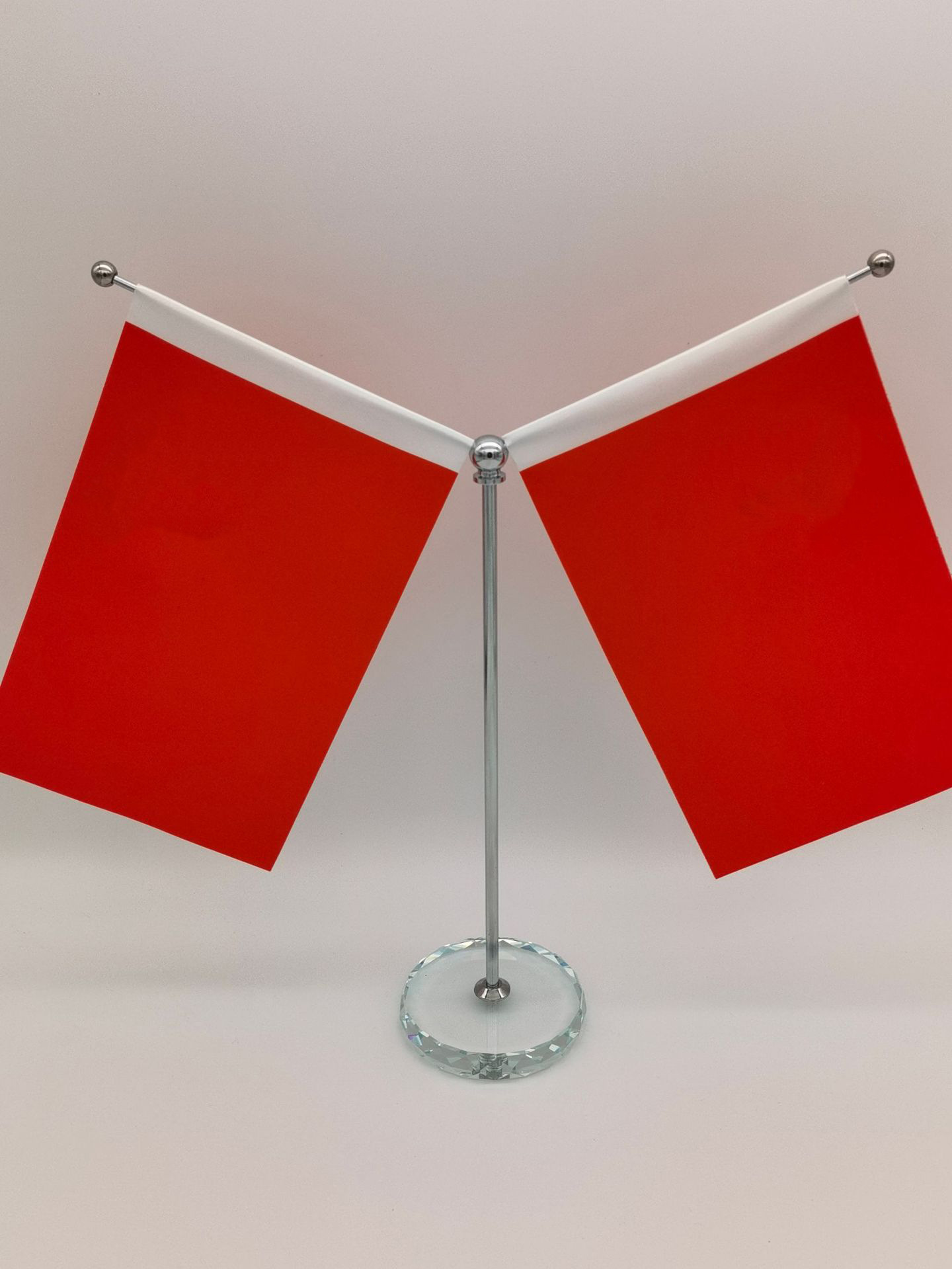 办公桌旗杆旗座y型金属桌面摆件红色旗子双面谈判金属旗架批发