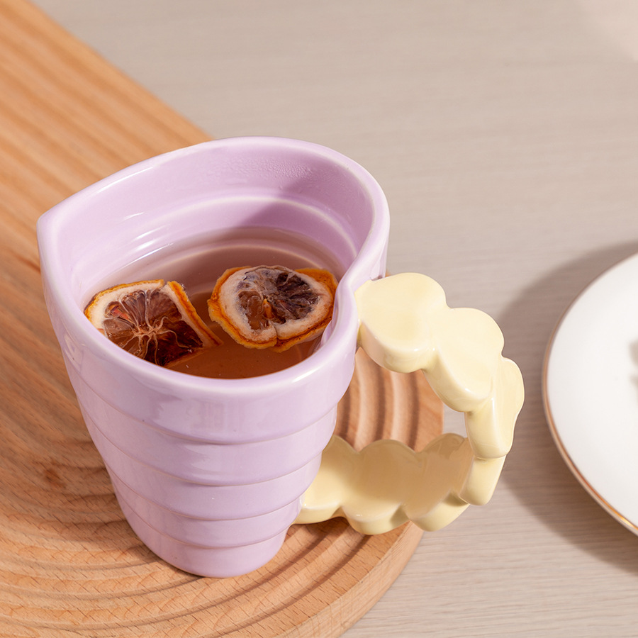 高颜值马克杯创意爱心礼品杯子定做个性韩式撞色陶瓷杯情侣杯子