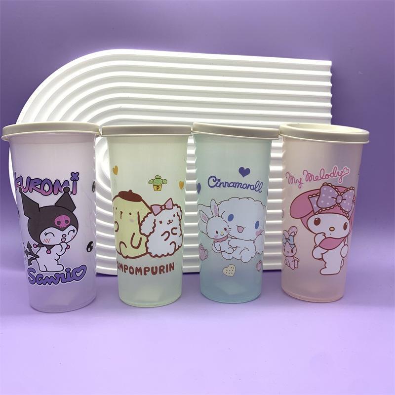 300ml Drinking Plastic Cup Big Ear Dog Milky Tea Cup