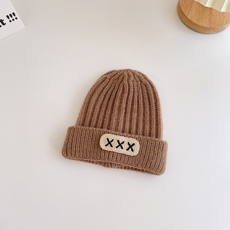 2022 Autumn and Winter New Children's Woolen Cap Earflaps Warm Windproof Knitted Hat Boys and Girls Thickened Baby Hat