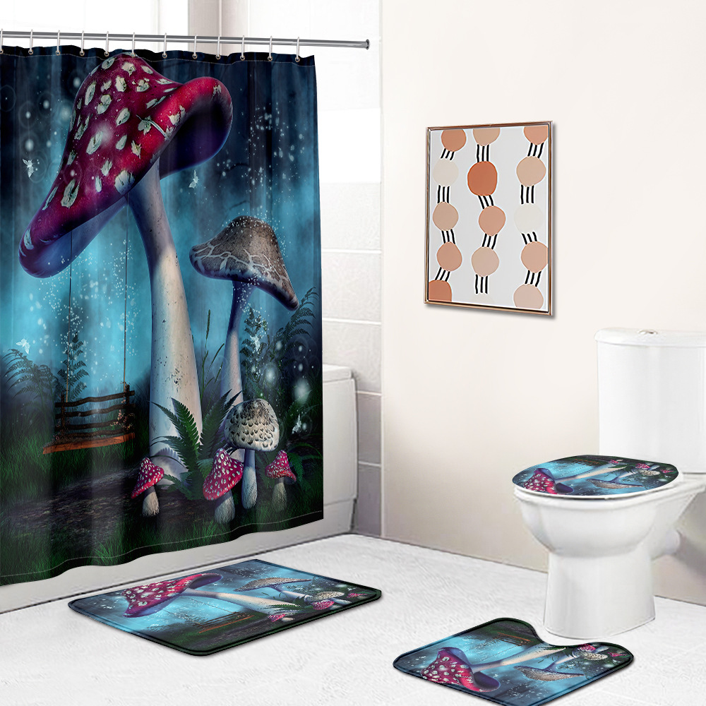 Manufacturer Mushroom Series Modern Simple Original Shower Curtain Craft Personalized Shower Curtain Water-Repellent Cloth