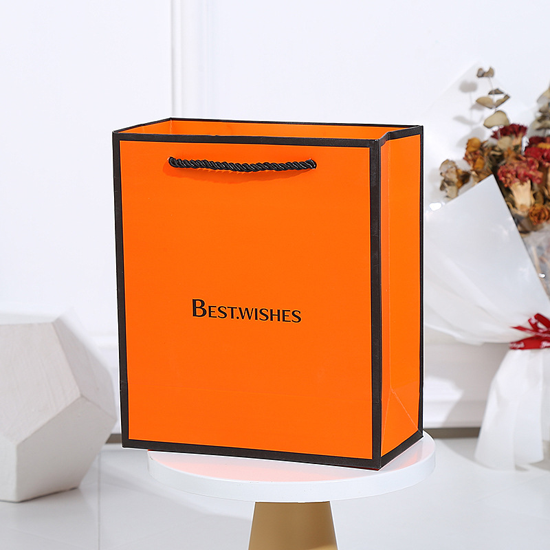 通用印字爱马仕橙色手提礼品袋新款礼物服装包装袋节日送礼