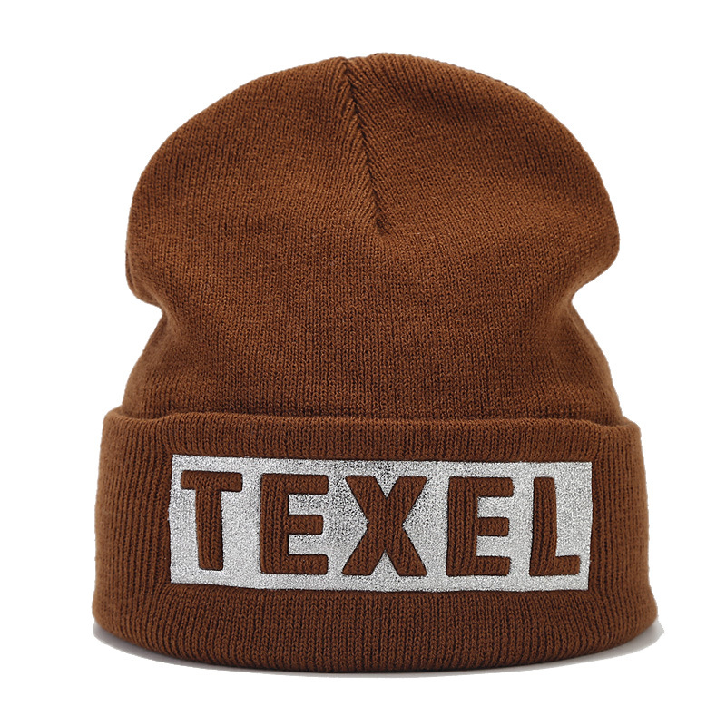 Cross-Border New Arrival Letters Cold-Proof Woolen Cap Women's European and American Autumn and Winter Outdoor Windproof Warm Alphabet Knitting Beanie Hat Men