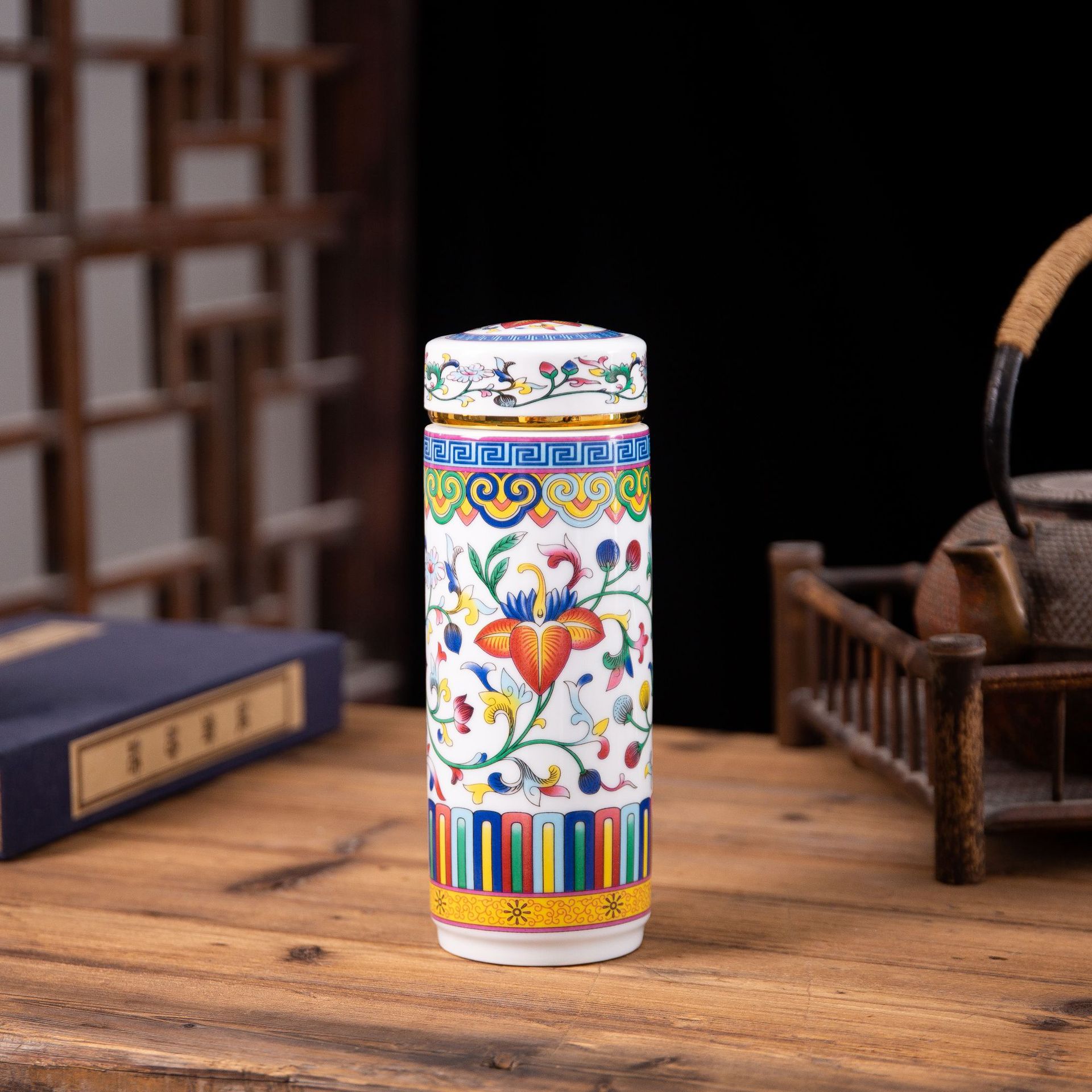 Jingdezhen Ceramic Palace Enamel Insulation Cup Large-Capacity Water Cup Tumbler New Creative Business Gift Cup