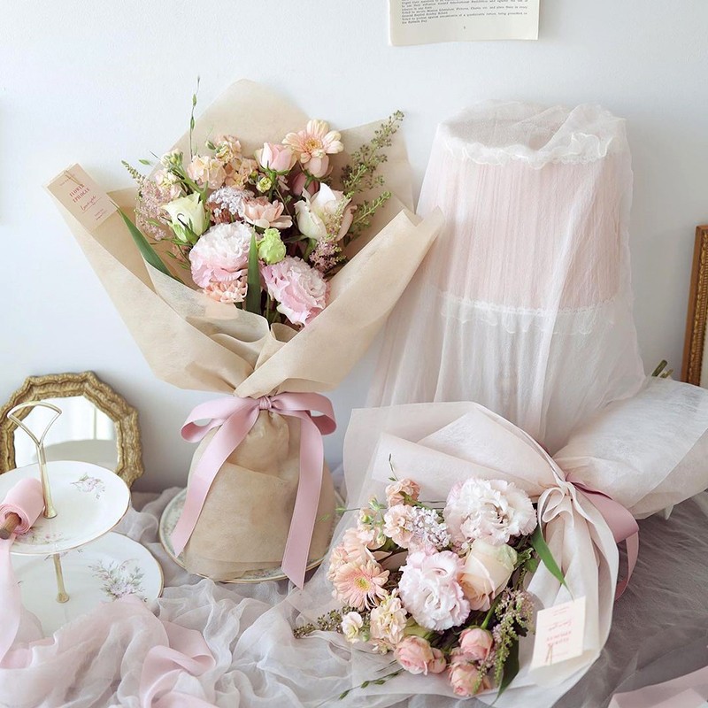 牛奶棉棉纸花束内衬纸棉花糖包花花艺云朵棉纸雪梨纸鲜花包装材料