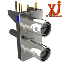 厂家批发BNC射频插口 1*2接口连接器 BN视连接头 PCB板插板式