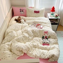 南通 魔法小猫咪 可爱纯棉水洗棉四件套全棉床单被套宿舍床上用品