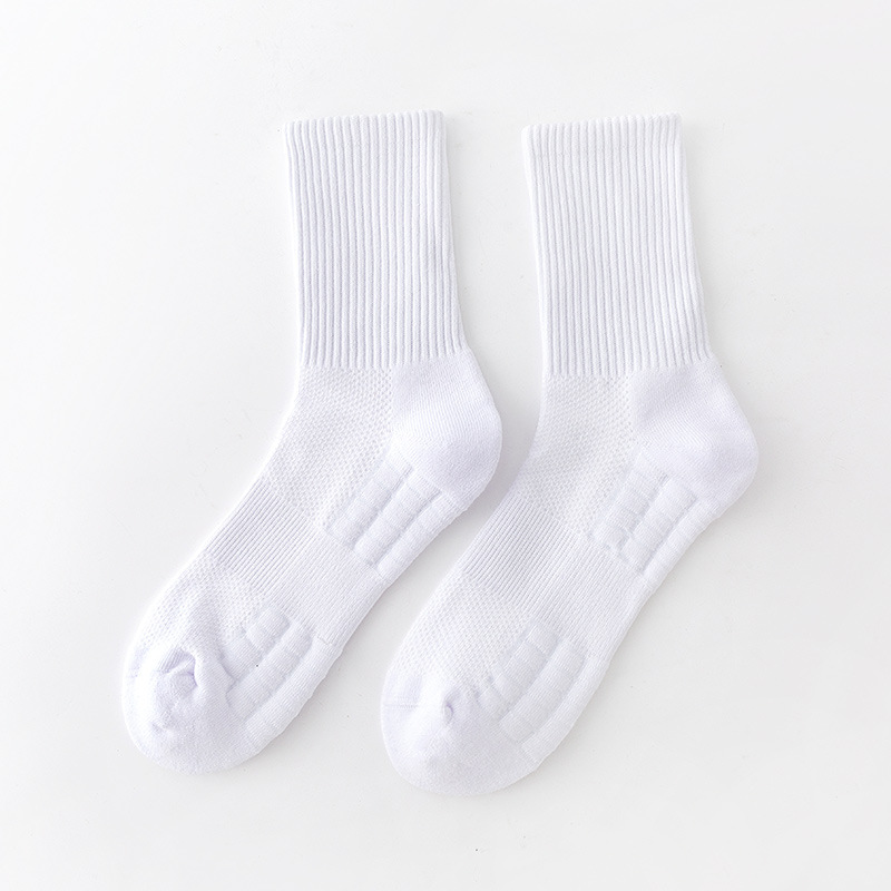Men's Cotton Sports Socks Towel Bottom Mid-Calf Length Socks Autumn and Winter New Solid Color Men's Socks Wool Thick Warm Terry Socks