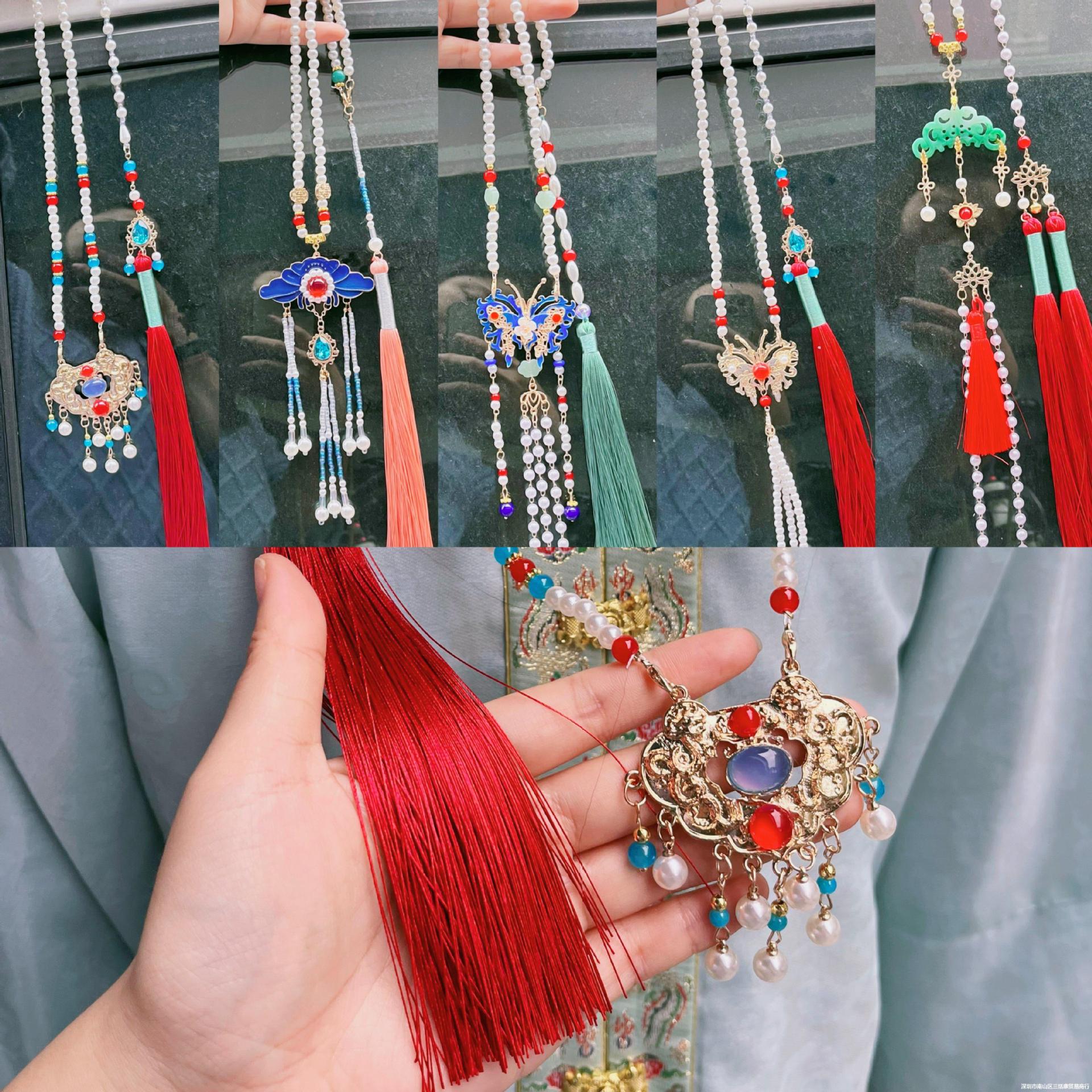 【霜翎阁】多款背云软璎珞包邮明制项链汉服古风配饰品后坠长流苏