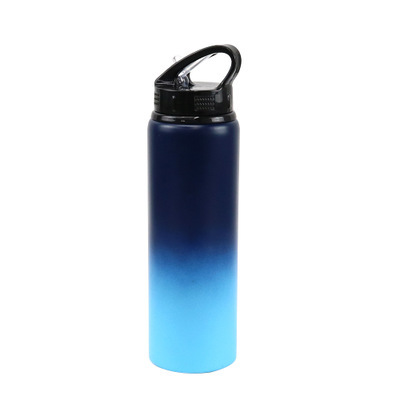 Customized Gradient Two-Color Portable 304 Stainless Steel Metal Double Wall Water Bottle Vacuum Thermos Cup Large Capacity Tumbler