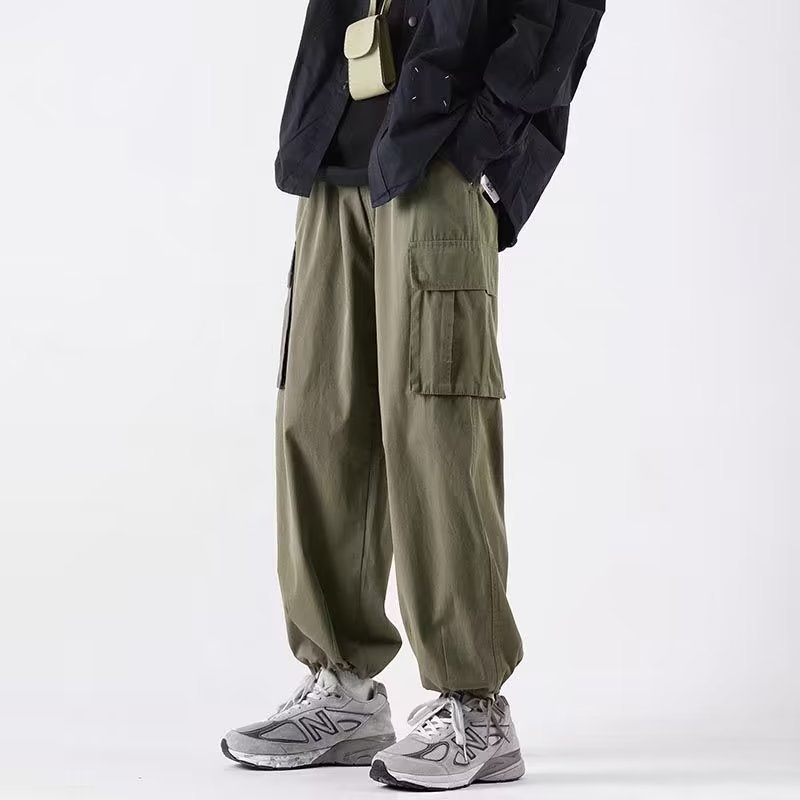 2023 Spring and Autumn New Men's Casual Pants Japanese-Style Retro Loose Cargo Pants Teenagers Fashion Straight Fashionable Trousers