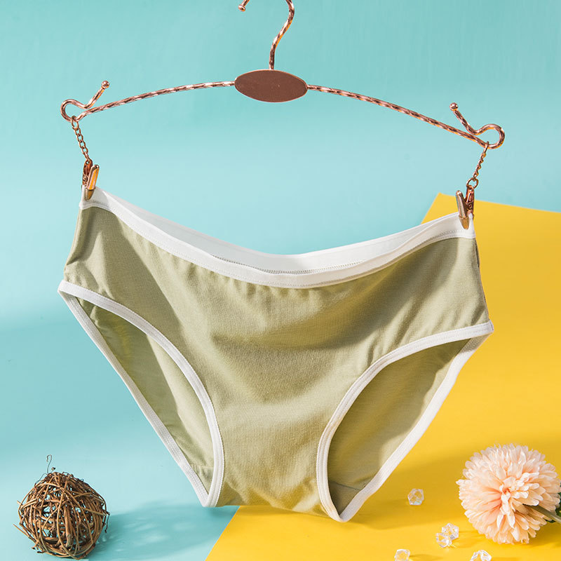 安菲雅薄款纯色少女内裤舒适透气三角裤初中高中女学生低腰短裤头