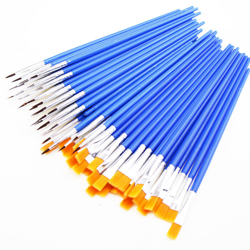 小排笔石膏彩绘画笔蓝杆排笔幼儿涂鸦笔平头排笔儿童用短排笔包邮