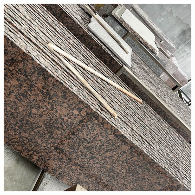矿山供应红钻花岗岩石材外墙干挂巴西红钻室内楼梯踏步板红色石材