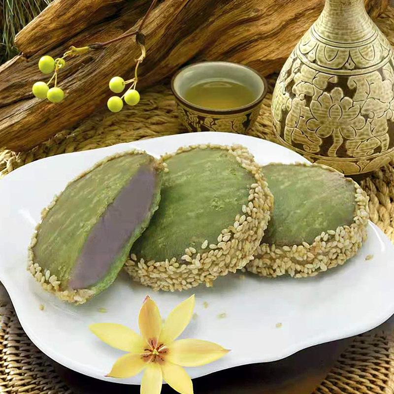 阿诺绿茶佛饼240g商用酒店下午茶香芋夹心点心糕点油炸冷冻半成品