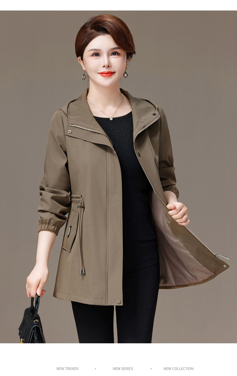 胖妈妈秋装加肥大码外套中长款中老年阔太太风衣女春秋上衣200斤